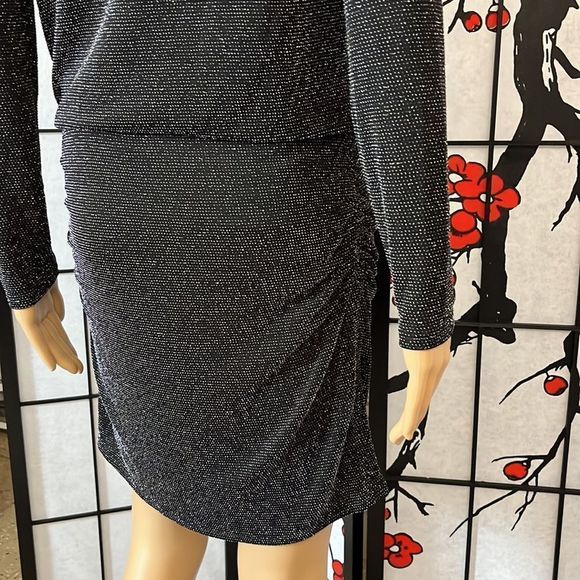 𝅺White House Black Market shimmering mini dress.  Size 10P NWT Black - Picture 12 of 14